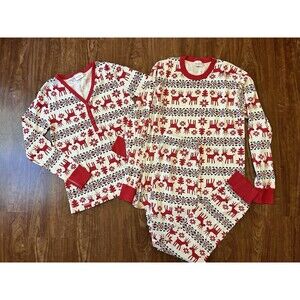 Hanna Andersson Woman Large Christmas Pajama Set of 3 Reindeer Fair Isle